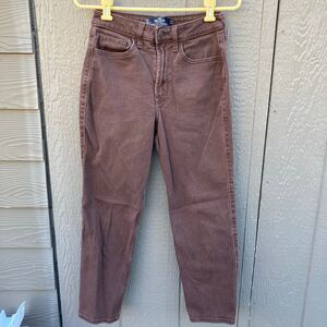 hollister ultra high rise vintage straight brown jeans women’s size 5R